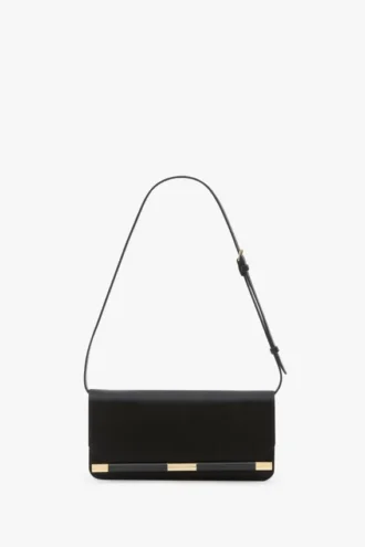 202 clutch bag in black leather
