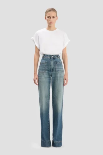 Alina stretch jean in worn blue wash