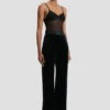 Alina trouser in midnight velvet