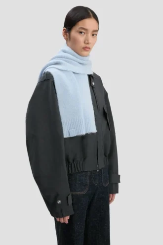 Alpaca scarf in glacial blue