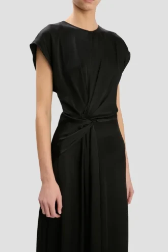 Aria midi dress in black
