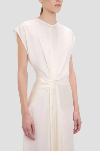 Aria midi dress in ivory