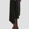 Asymmetric midi skirt in black
