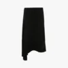 Asymmetric midi skirt in black