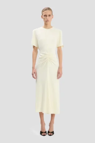 Bela midi dress in bright ivory