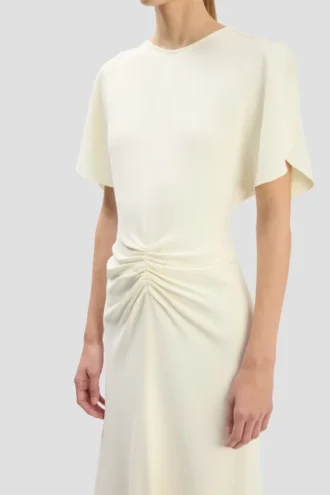 Bela midi dress in bright ivory
