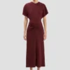 Bela midi dress in burgundy