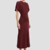 Bela midi dress in burgundy