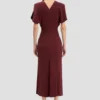 Bela midi dress in burgundy