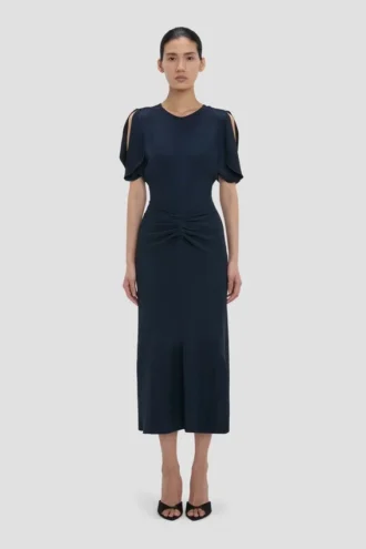 Bela midi dress in navy