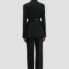 Belted tailored jacket in black