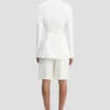 Belted tailored jacket in ivory