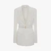 Belted tailored jacket in ivory