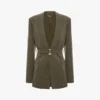 Belted tailored jacket in sage melange