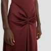 Blaire midi dress in cinnabar red
