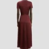 Blaire midi dress in cinnabar red