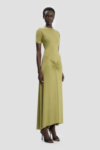 Blaire midi dress in greenfinch