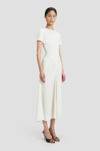 Blaire midi dress in ivory