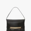 Chain pouch bag in black leather
