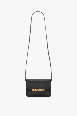 Chain pouch bag mini in black leather