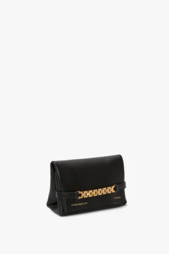 Chain pouch bag mini in black leather