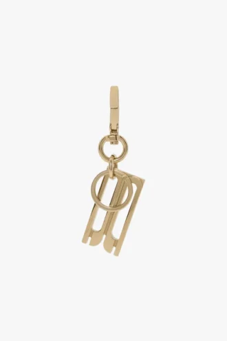 Charm keyring in gold