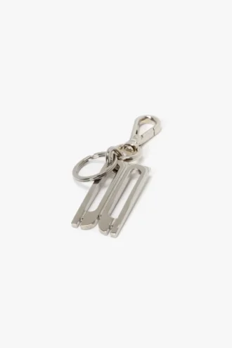 Charm keyring in silver