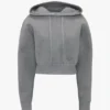 Cropped structured hoodie in grey marl