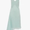Crushed cami midi dress in aquamarine