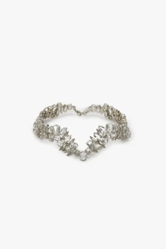 Crystal choker in silver