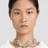 Crystal choker in silver