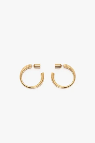 Cufflink earrings in light gold