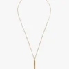 Cufflink pendant necklace in light gold