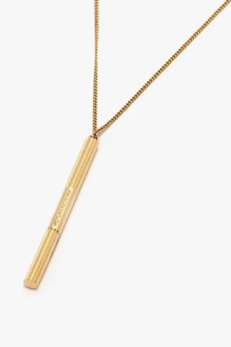 Cufflink pendant necklace in light gold