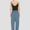 Curved leg trouser in cloud blue