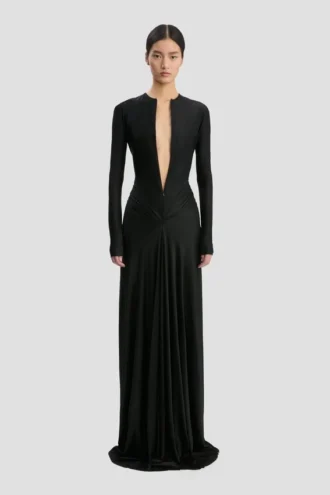 Cut-out gown in black