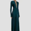 Cut-out gown in dark teal
