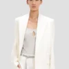 Detached lapel jacket in off-white