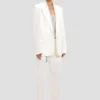 Detached lapel jacket in off-white