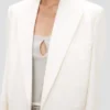 Detached lapel jacket in off-white