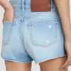 Distressed shorts in light blue wash