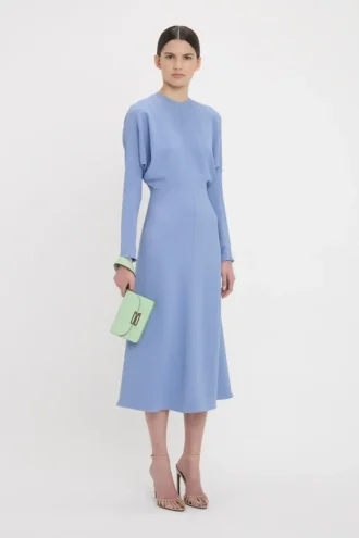 Dolman midi dress in bluebell