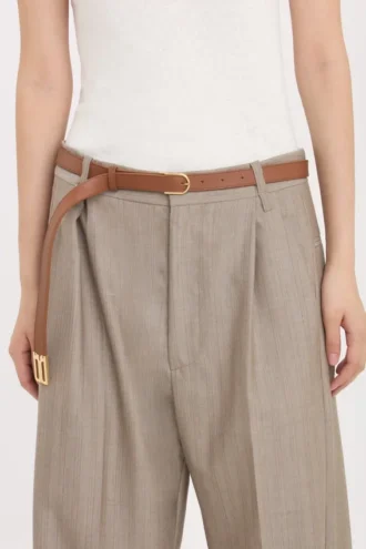 Dorian b finite belt in dark tan soft leather
