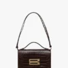 Dorian bag in embossed dark brown leather
