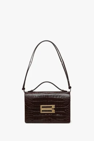Dorian bag in embossed dark brown leather