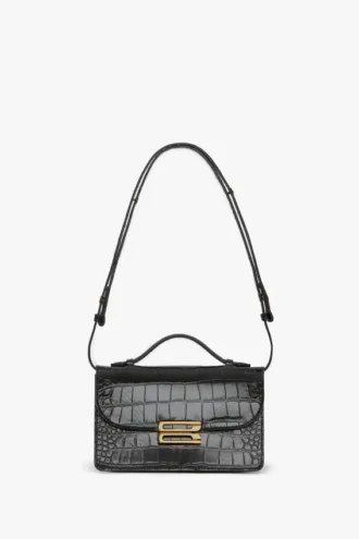 Dorian bag small in embossed black leather