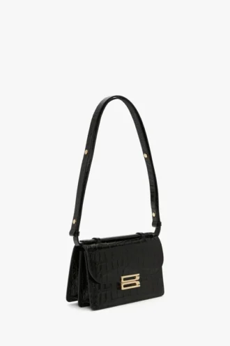 Dorian bag small in embossed black leather