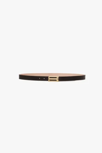 Dorian belt in black glossed leather