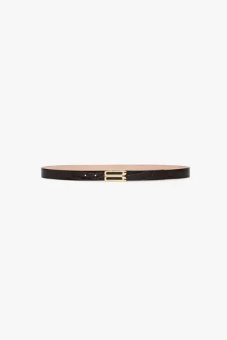Dorian belt in espresso croc embossed calf leather