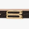 Dorian belt in espresso croc embossed calf leather